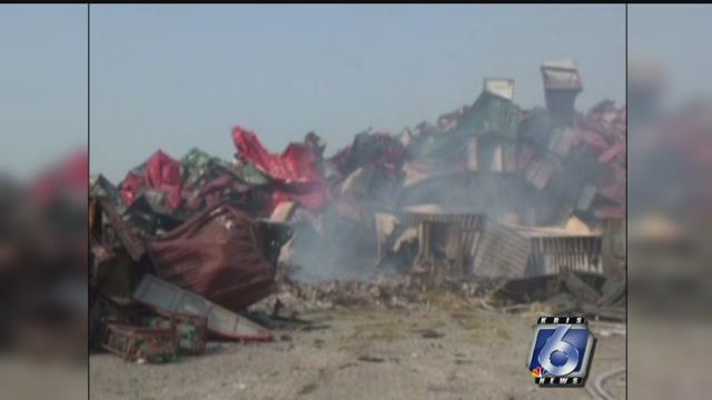 Video image of left over debris from the explosions