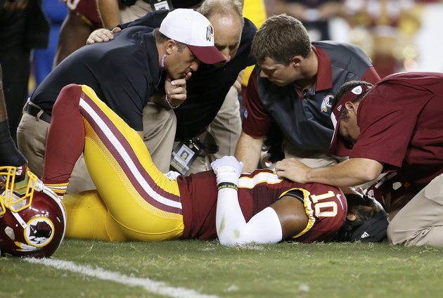 Washington quarterback Robert Griffin III suffered a concussion during a preseason game against the Detroit Lions