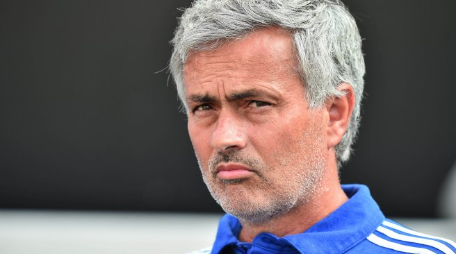 Chelsea coach Jose Mourinho looks on before an International Champions Cup football match against Paris Saint Germain in Charlotte North Carolina