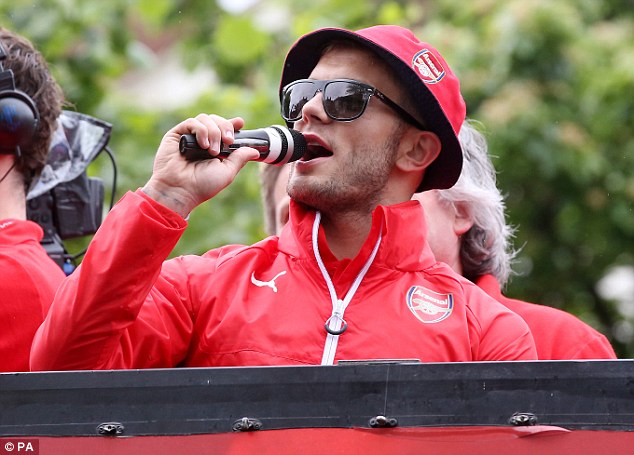 Jack Wilshere aimed a chant at rivals Tottenham during Arsenal's open-top bus parade in May