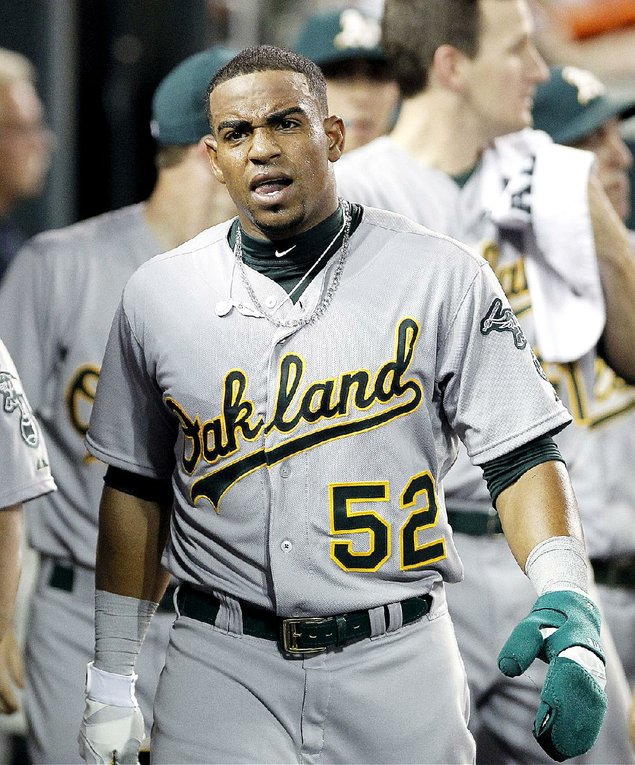 Yoenis Cespedes is shown in this 2014 file