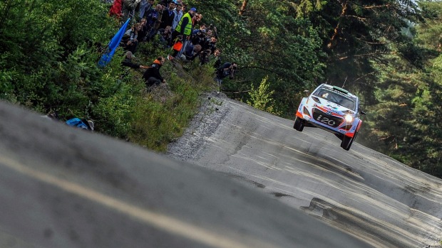 Kiwi Hayden Paddon was flying in Rally Finland before crashing out