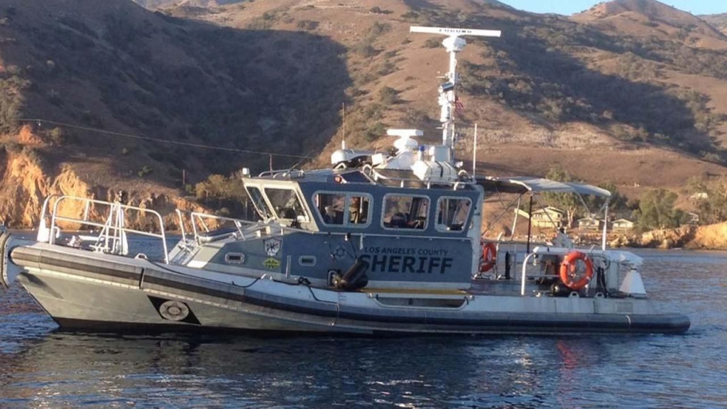 A Los Angeles County Sheriffs Department rescue boat is shown in this undated