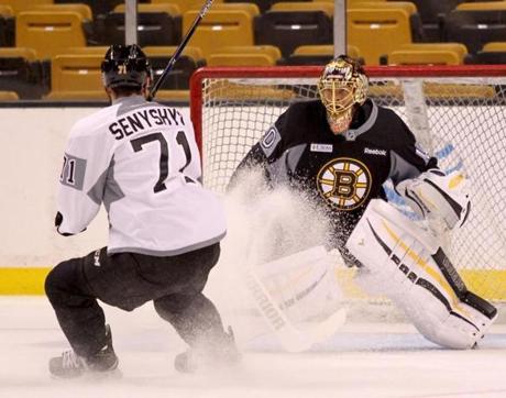 Tuukka Rask has not played in a preseason game yet because the Bruins were assessing backup candidates