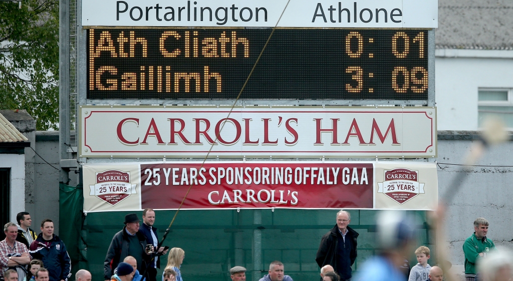 Leinster GAA Hurling Senior Championship Quarter Final Replay O'Connor Park Tullamore Offaly 6/6/2015 Dublin vs Galway The score early in the first half Mandatory Credit