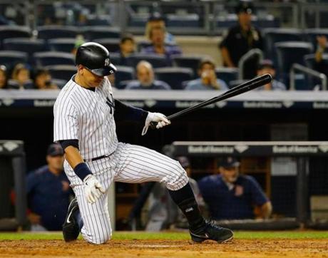 Alex Rodriguez struck out with the bases loaded in the second inning but he drove in a run in the first inning