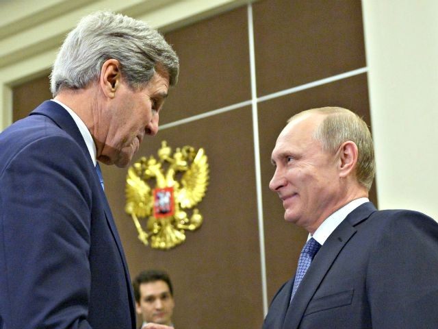 John Kerry and Vladimir Putin ﻿ Alexei NikolskyRIA-Novosti Kremlin Pool