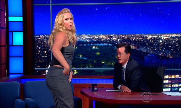 Amy Schumer tells Stephen Colbert how she ate Jake Gyllenhaal's cake