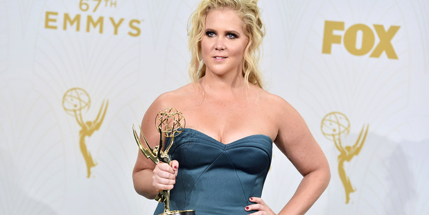 Amy Schumer with the Emmy Award she won this week for Inside Amy Schumer. AP