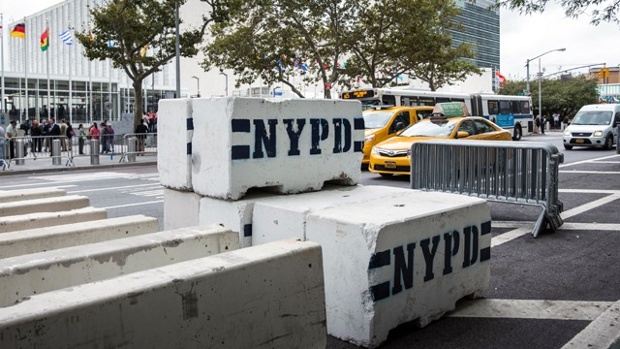 NYPD concrete barriers