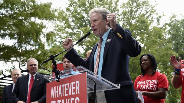 Andy Parker speaks at a rally against gun violence on Capitol Hill in Washington