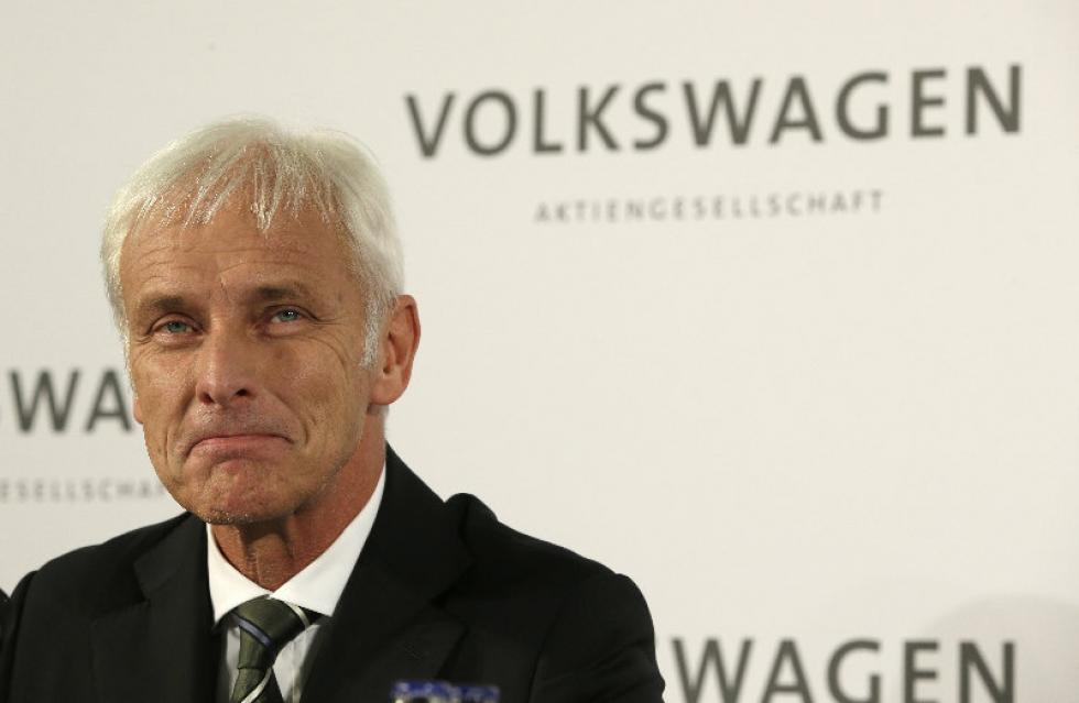 Associated Press
Newly appointed Volkswagen CEO Matthias Mueller smiles Friday during a press statement after a meeting of Volkswagen’s supervisory board in Wolfsburg Germany. CEO Martin Winterkorn just resigned on Wednesday amid an emissions scandal