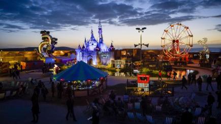 Dismaland at sunset