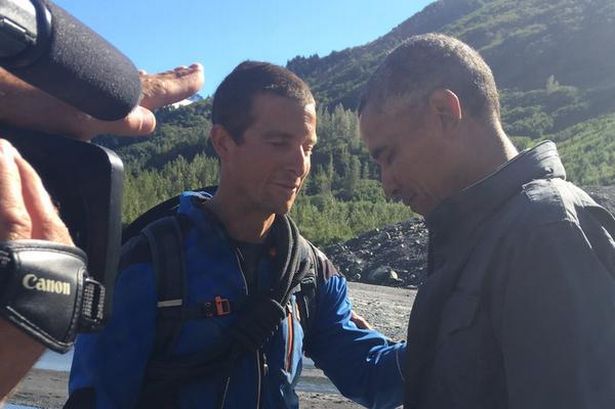 Bear Grylls  Twitter

Bear Grylls prays with Barack Obama