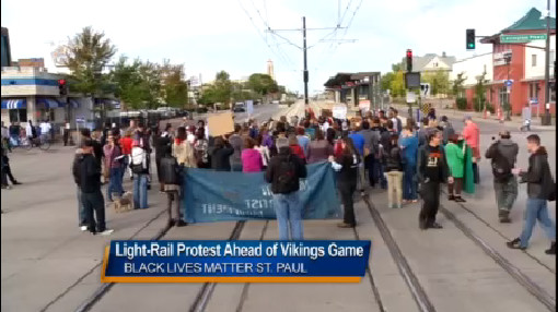 Light-rail service has resumed in St. Paul after protesters shut down the line before Sunday