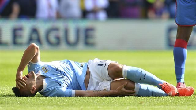 Sergio Aguero off injured after rash tackle