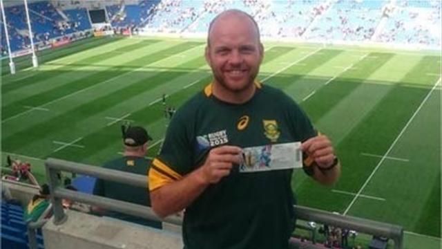 Rugby fan cycles 26,000 miles only to see South Africa humbled