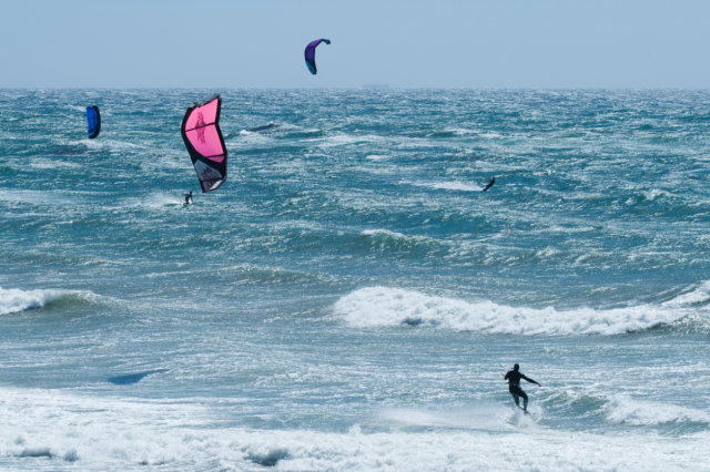 Multiple Kiteboarders