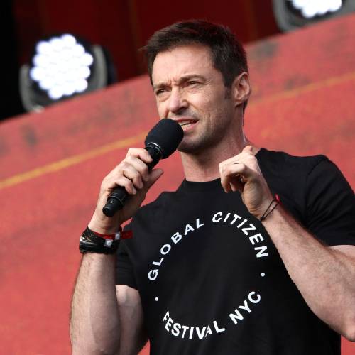 Caption +                     Hugh Jackman speaks at the Global Citizen Festival in Central Park on Saturday Sept. 26 2015 in New York