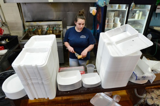 Susan's Fish N Chips in Portland uses styrofoam take-out containers