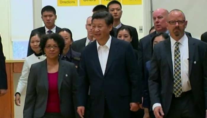 China's president spent time with American high schoolers Wednesday