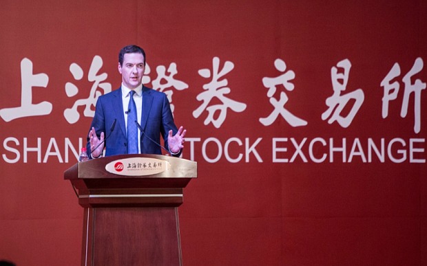 Chancellor George Osborne brushed aside fears over the Chinese economy Tuesday calling for Britain and China to “stick together” in a speech at the Shanghai Stock Exchange aimed at calming concerns over the Asian giant