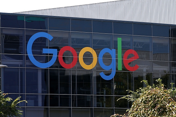 The new Google logo is displayed at the Google headquarters