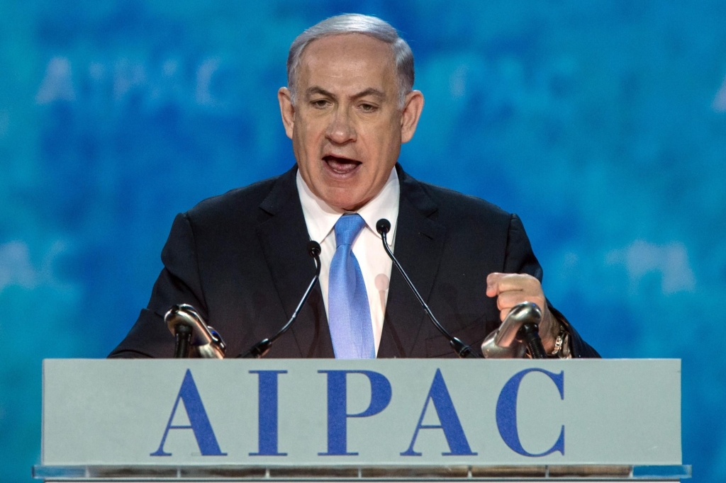 Israeli Prime Minister Benjamin Netanyahu addresses the American Israel Public Affairs Committee policy conference in Washington D.C