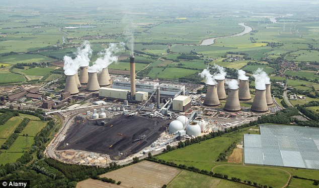 The Drax coal-fired plant in North Yorkshire has pulled out of a £1billion government-backed green energy project. Bosses said it was ‘too risky’ because of cuts in state subsidies for eco power schemes