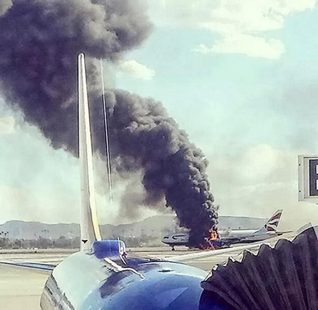 Burning plane in Las Vegas