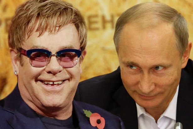 Elton John and Vladimir Putin