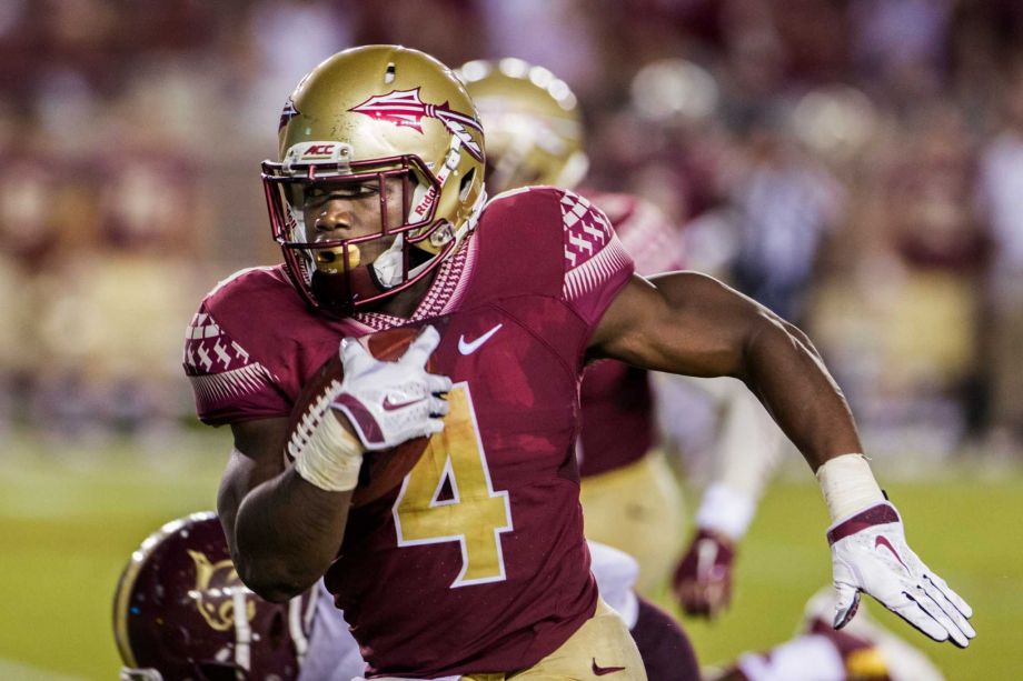 Florida State running back Dalvin Cook carries during the first half of an NCAA college football game against Texas State in Tallahassee Fla. Saturday Sept. 5 2015