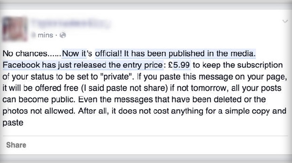 Two privacy hoaxes that have been circulating on Facebook for years resurfaced this week