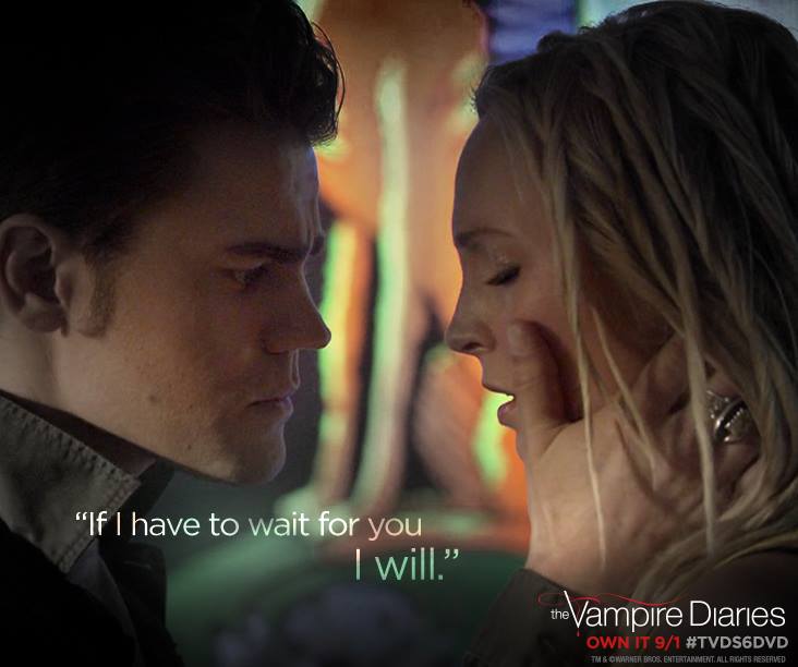 Facebook The Vampire Diaries Candice Accola as Caroline and Paul Wesley as Stefan in'The Vampire Diaries