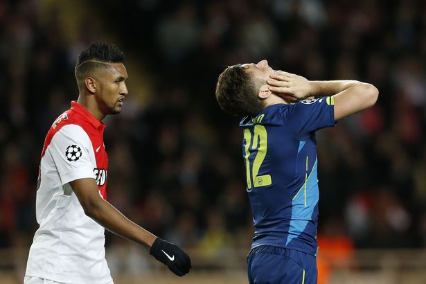 Olivier Giroud reacts next to Wallace