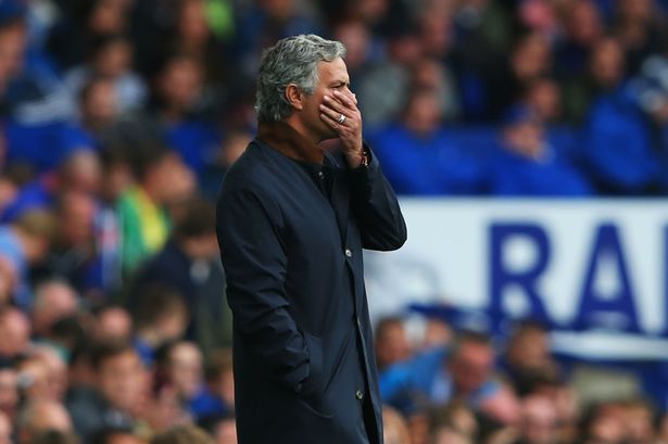 Getty

Grim viewing Jose Mourinho at Goodison Park