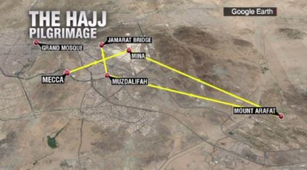 Hajj pilgrimage map