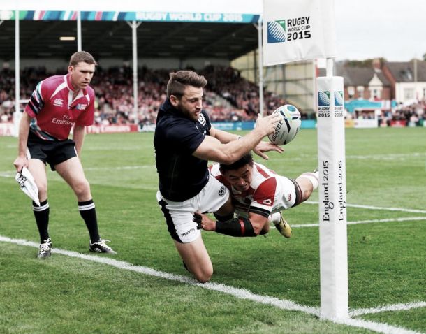 Scotland 45-10 Japan Tired Japan wilt after the break to hand Scots opening win