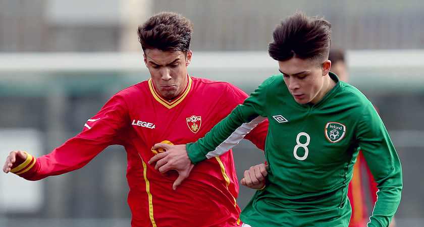 Grealish in action for Ireland's Under 21s