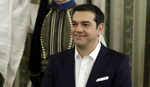 Greeces Prime Minister Alexis Tsipras attends his cabinets swearing in ceremony at the presidential palace in Athens on Sept. 23 2015. /AP