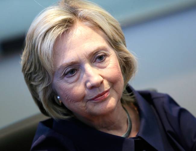 Democratic presidential candidate Hillary Rodham Clinton speaks during an interview with The Associated Press Monday Sept. 7 2015 in Cedar Rapids Iowa