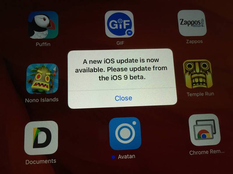 Some iPhone users are getting a false upgrade alert for iOS 9