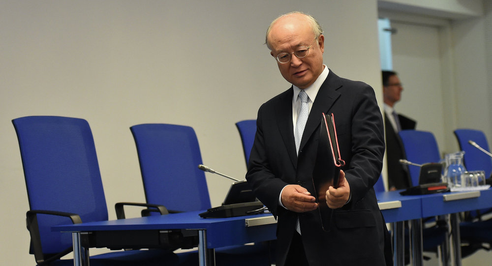 Yukiya Amano director general of the International Atomic Energy Agency, arrives for a press conference of the IAEA Board of Governors Meeting at IAEA headquarters in Vienna Austria