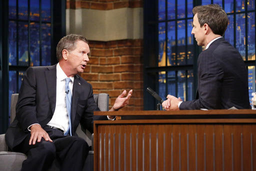 Governor John Kasich during an interview with host Seth Meyres on Sept. 22 2015