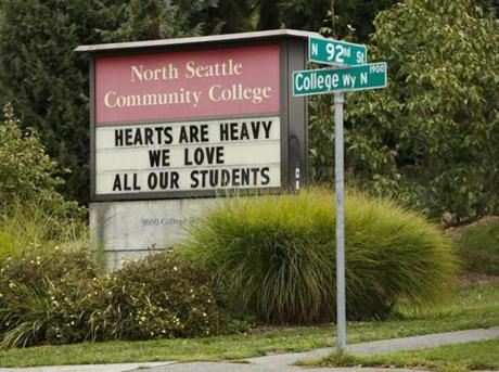 About 45 college students and staff were travelling in the city when a duck boat swerved into their bus killing four