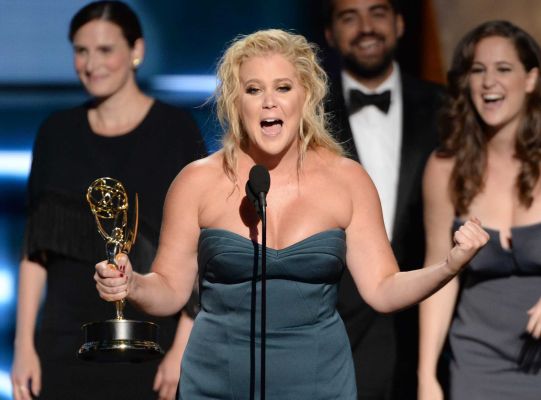 Amy Schumer accepts the award for outstanding variety