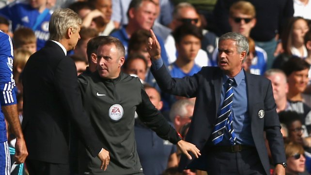 Jose Mourinho and Arsene Wenger at the Arsenal v Chelsea clash last October