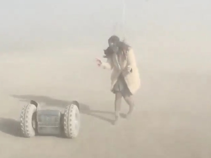 Katy Perry caught in a dust storm at Burning Man