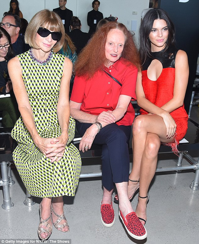 With the fashion crowd She held her own sitting alongside American Vogue's Editor-in Chief and Conde Nast Artistic Director Anna Wintour and Creative Director Grace Coddington