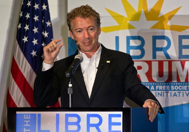 L.E. Baskow Republican Presidential candidate Rand Paul speaks within CSN’s Meachum Student Services Building on Thursday September 17 2015